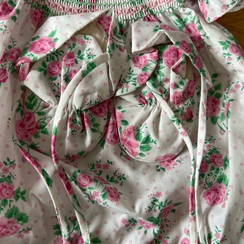 NWT Vintage floral girls one‎ piece with matching booties